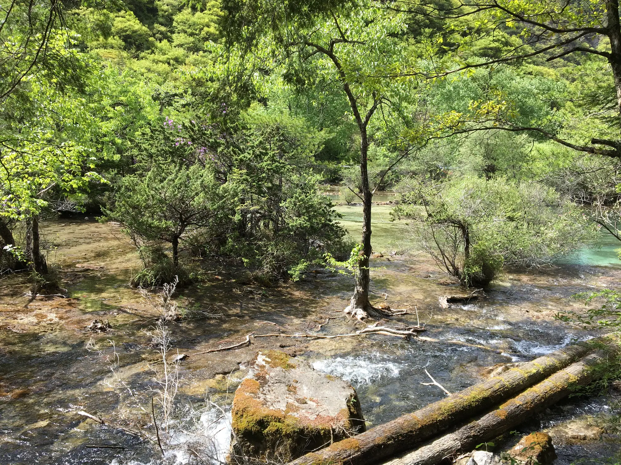 九寨沟层层跌落的瀑布